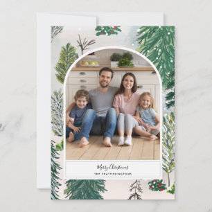 Enchanted Winter Forest Christmas Photo Card