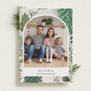 Enchanted Winter Forest Christmas Photo Postcard