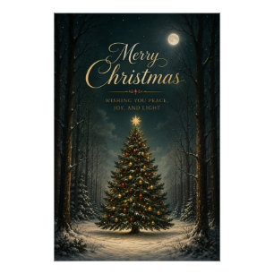 Enchanted Winter Forest Christmas Poster