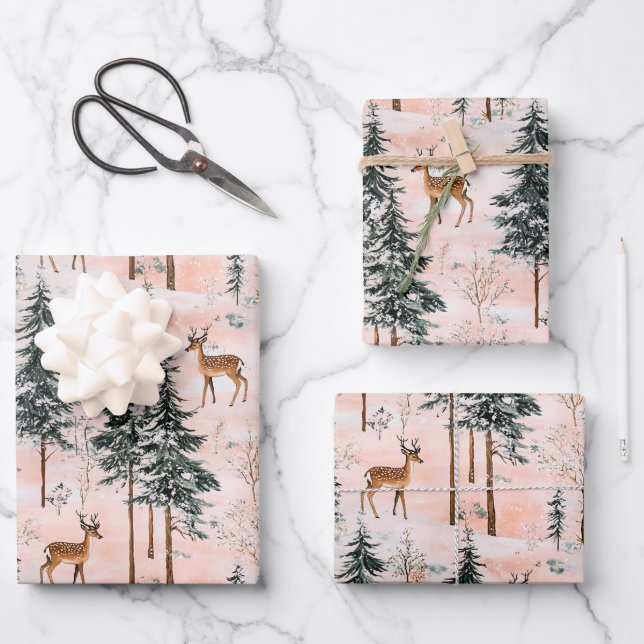 Enchanted Winter Forest  Wrapping Paper Sheet (Front)