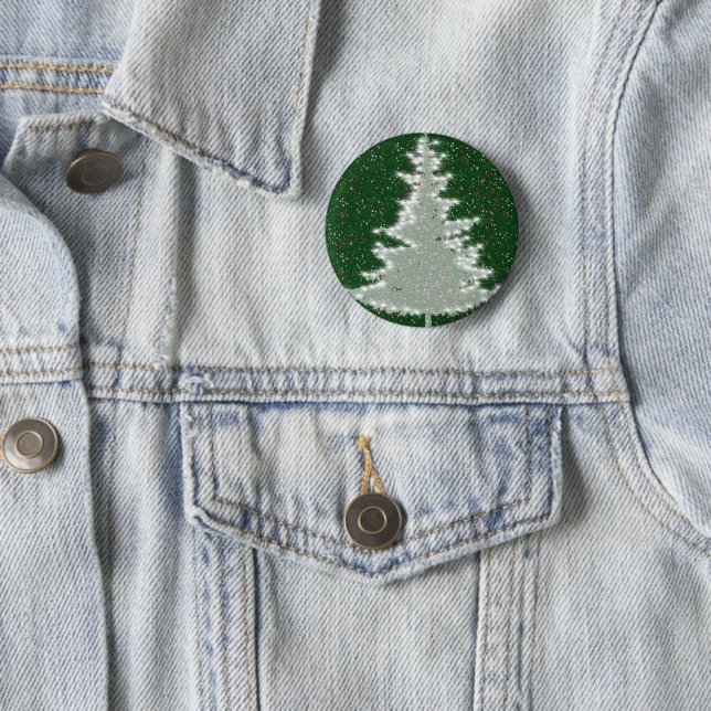 Enchanted Winter Glow Christmas Tree 6 Cm Round Badge (In Situ)