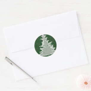 Enchanted Winter Glow Christmas Tree Classic Round Sticker