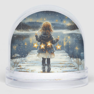 Enchanted Winter Night Stars Snowglobe