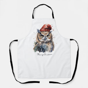 Enchanted Winter Owl, custom Apron