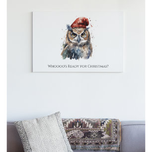 Enchanted Winter Owl, custom Canvas Print