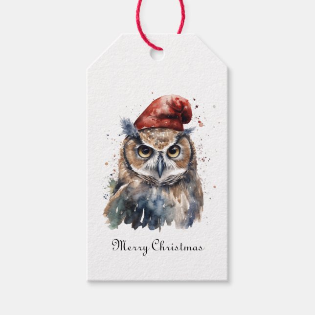 Enchanted Winter Owl, custom Gift Tags (Front)