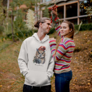 Enchanted Winter Owl, custom Hoodie
