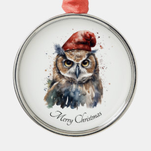 Enchanted Winter Owl, custom Metal Tree Decoration