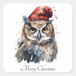 Enchanted Winter Owl, custom Square Sticker