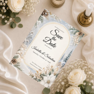 Enchanted Winter Wonderland Elegance Wedding Save The Date