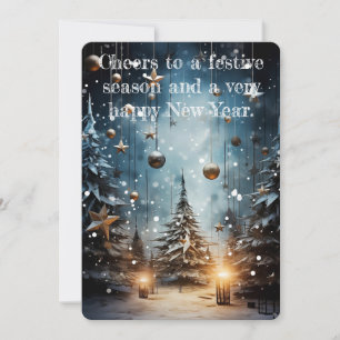 Enchanted Winter Wonderland New Year Holiday Card