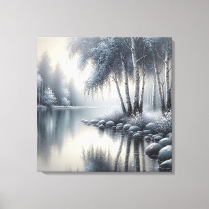 Enchanted Winter Wonderland: Serenity Reflected Canvas Print