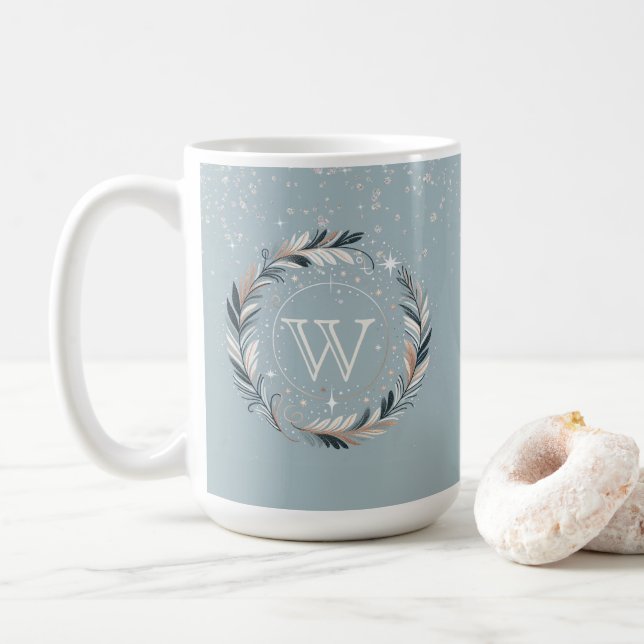 Enchanted Winter Wreath Coffee Mug (With Donut)