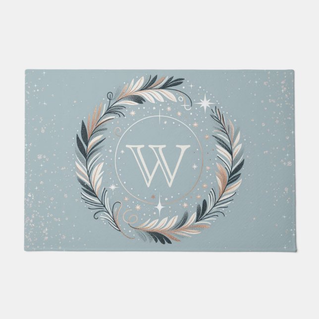 Enchanted Winter Wreath Doormat (Front)