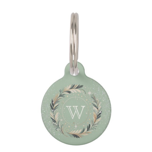 Enchanted Winter Wreath Pet Tag (Front)