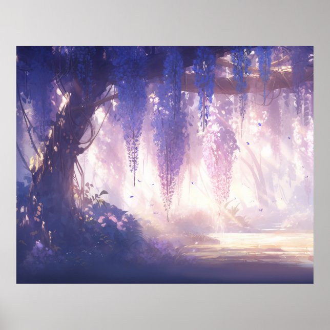 Enchanted Wisteria Forest: Ethereal Allover Dangli Poster (Front)