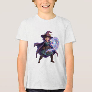 Enchanted Witch Casting Magic Halloween Fantasy Tri-Blend Shirt