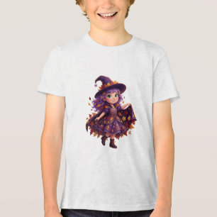 Enchanted Witch in Autumn Forest Halloween Fantasy Tri-Blend Shirt