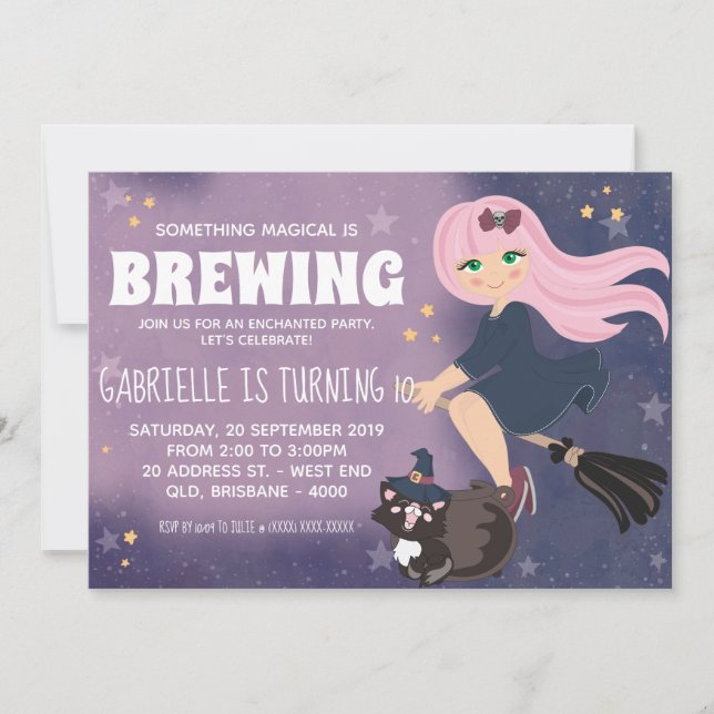 Enchanted Witch Party Invitation (Front)