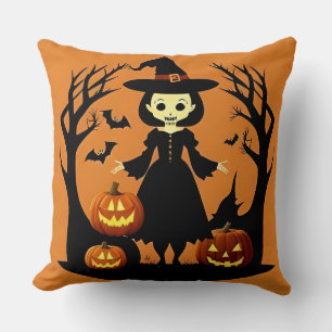 🧙♀️🎃 Enchanted Witch Pumpkin Spooky Night Magic Cushion