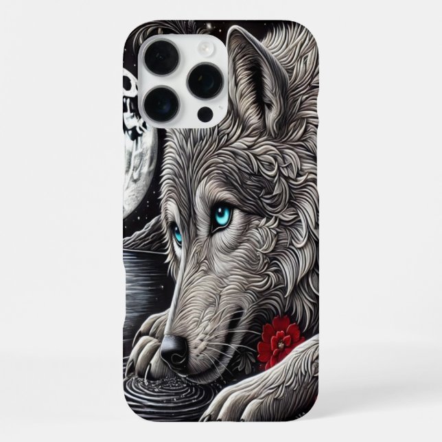 Enchanted Wolf and Reflection iPhone Case (Back)