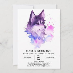 Enchanted Wolf's Howling Birthday Invitation