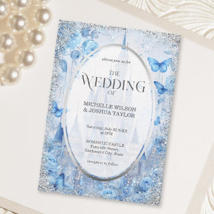 Enchanted Wood Fairytale Castle Floral Butterflies Save The Date