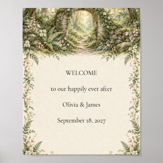 Enchanted Woodland Arch Wedding Welcome Sign