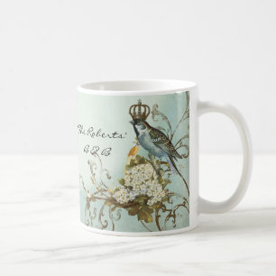 Enchanted Woodland Birds Dove Swirl Personalised Coffee Mug