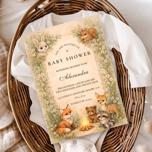Enchanted Woodland Campfire Baby Shower Invitation (Creator Uploaded)