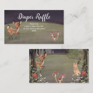 Enchanted Woodland Diaper Raffle Baby Shower Card