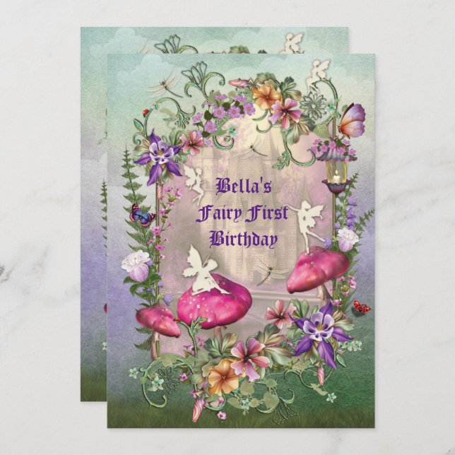 Enchanted Woodland Fairy Forest Party Invitation (Front/Back)