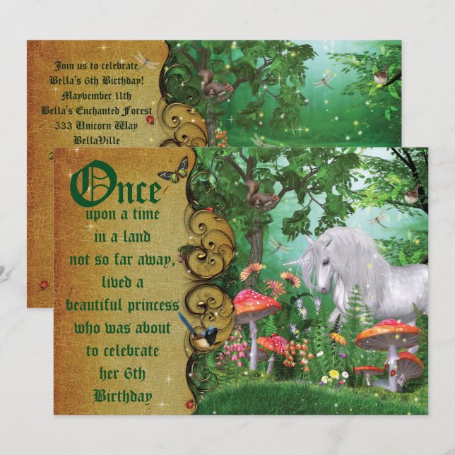 Enchanted Woodland Fairy Forest Party Invitation (Front/Back)