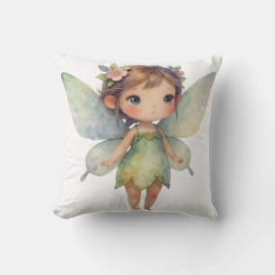 Enchanted Woodland Fairy: pastel green Sprite Cushion