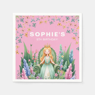 Enchanted Woodland Fairy Princess Birthday Napkin