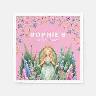 Enchanted Woodland Fairy Princess Birthday Napkin