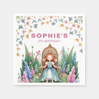 Enchanted Woodland Fairy Princess Birthday Napkin