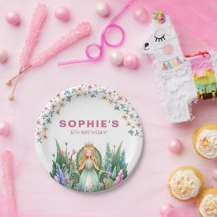 Enchanted Woodland Fairy Princess Birthday Paper Plate