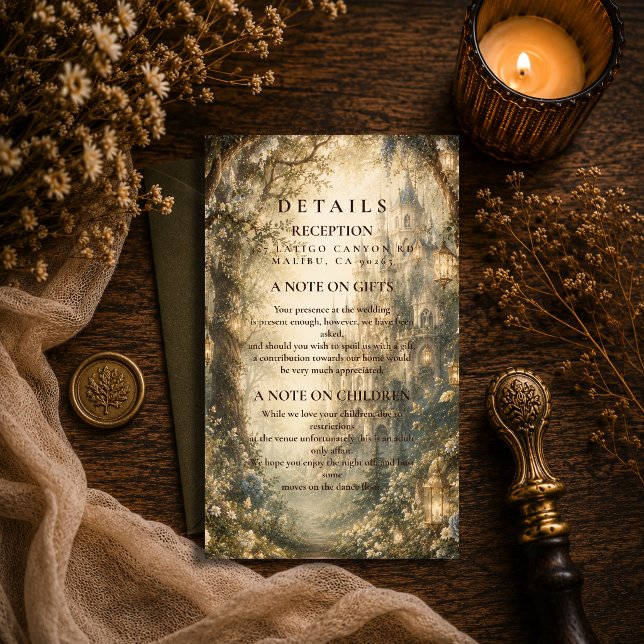 Enchanted Woodland Fantasy Wedding Enclosure Card (Creator Uploaded)