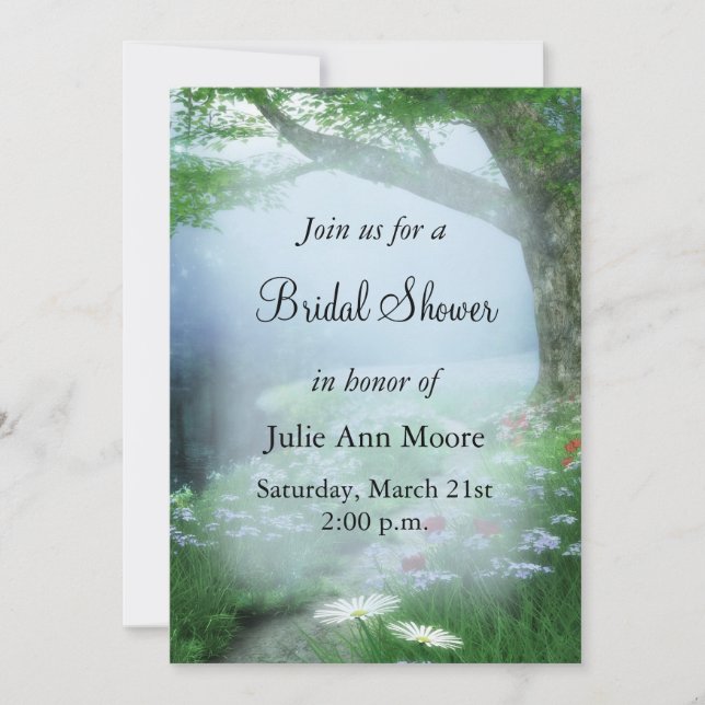 Enchanted Woodland Forest Bridal Shower Invitation (Front)