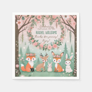 Enchanted Woodland Forest Creatures Baby Shower Napkin
