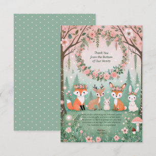 Enchanted Woodland Forest Creatures Baby Shower Thank You Card
