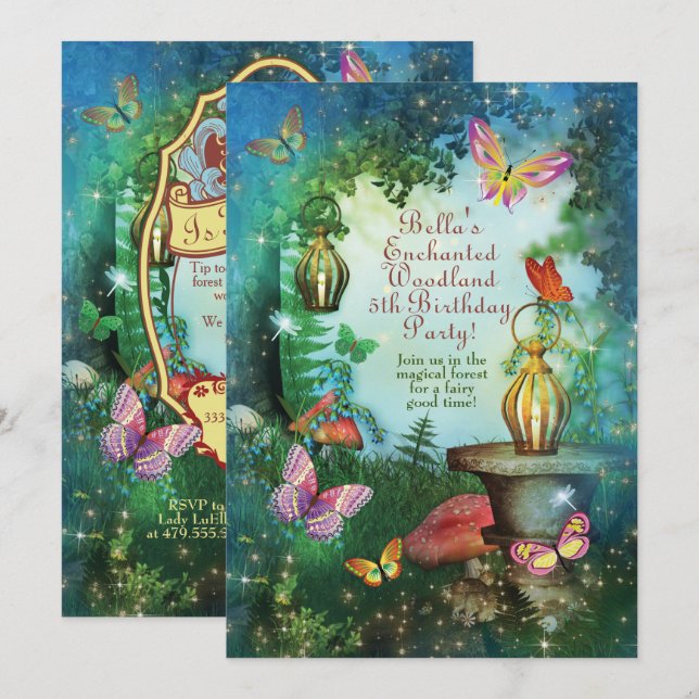 Enchanted Woodland Forest Party Invitation (Front/Back)