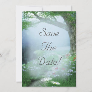Enchanted Woodland Forest Save The Date Wedding Invitation