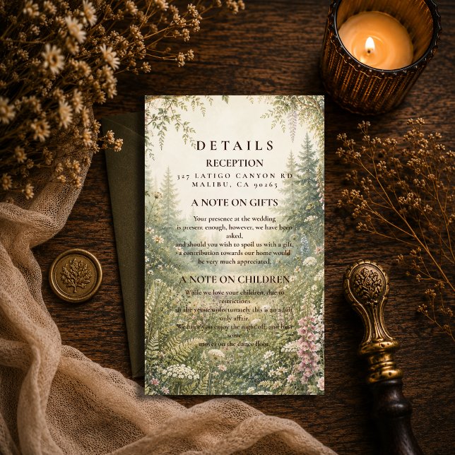 Enchanted Woodland Forest Wedding Enclosure Card (Creator Uploaded)