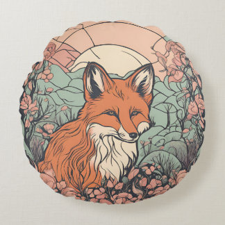 Enchanted Woodland Fox D9 Round Cushion
