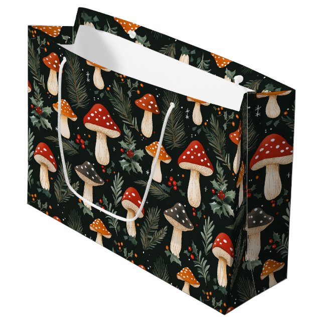 Enchanted Woodland Holiday Large Gift Bag (Front Angled)