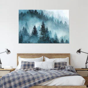 Enchanted Woodland in Blue Canvas Print
