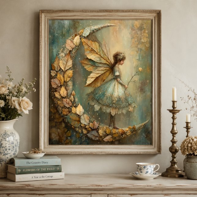 Enchanted Woodland Leaf Fairy Fantasy Art Poster (Creator Uploaded)