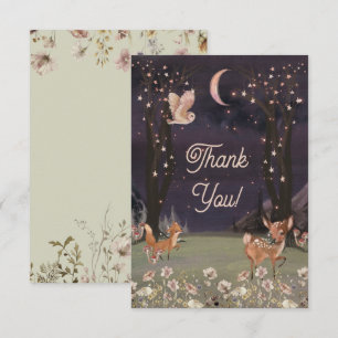 Enchanted Woodland Moonlight Baby Shower Thank You Card